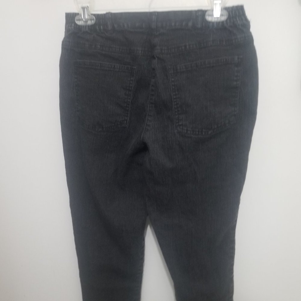 black w silvery glitz Ruby Rd size 10 jeans - Picture 6 of 7